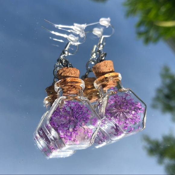 Fairy Faerie Bottle Handmade Earrings ✨🧚 - Picture 1 of 2